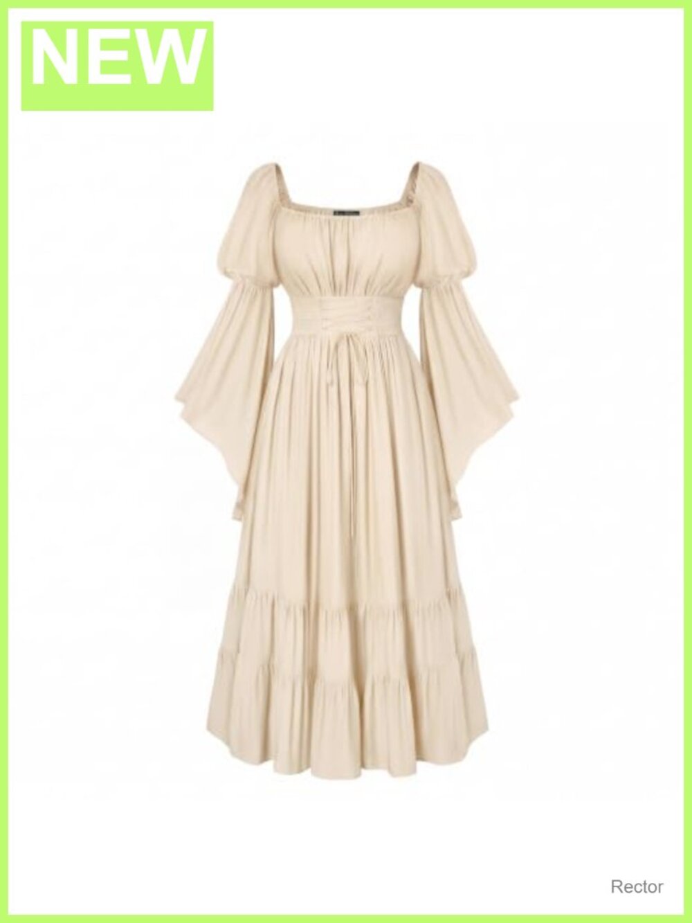 Renaissance Peasant Dress Bell Sleeve Maxi Medieval Costume Corset